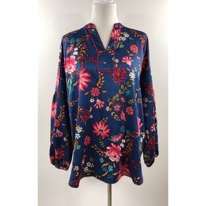 LOFT Floral Long Sleeve Blouse